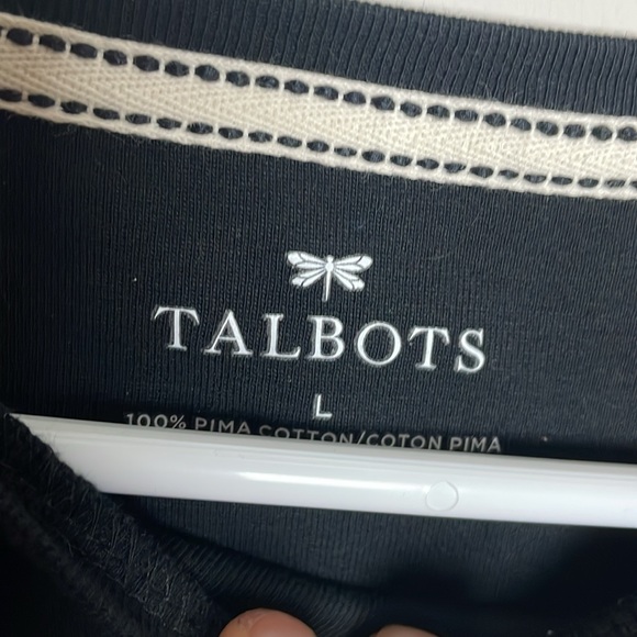 Talbots Black Short Sleeve Tee- Large - Picture 3 of 9